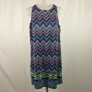 A. Byer Med Dress Multi-Colored Sheath Sleeveless